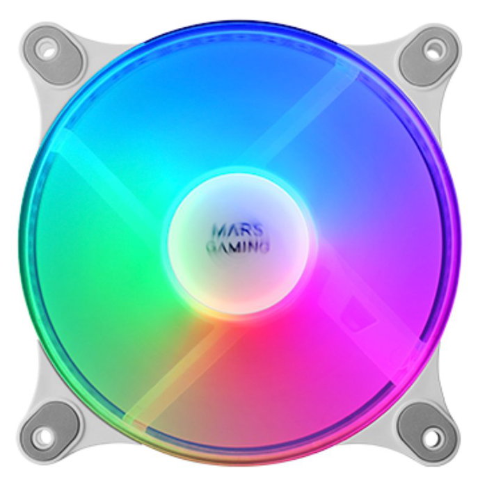 Mars Gaming Ventilador Pack de 2 MFDUOW 12cm RGB Blanco para PC